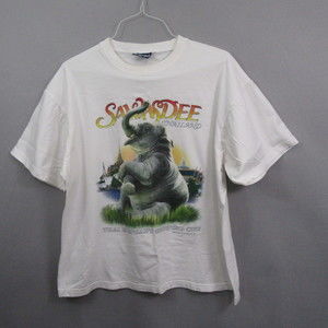 Joligolf Mens Vintage Sawasdee T Shirt‎ XL White Thai Elephant Graphic